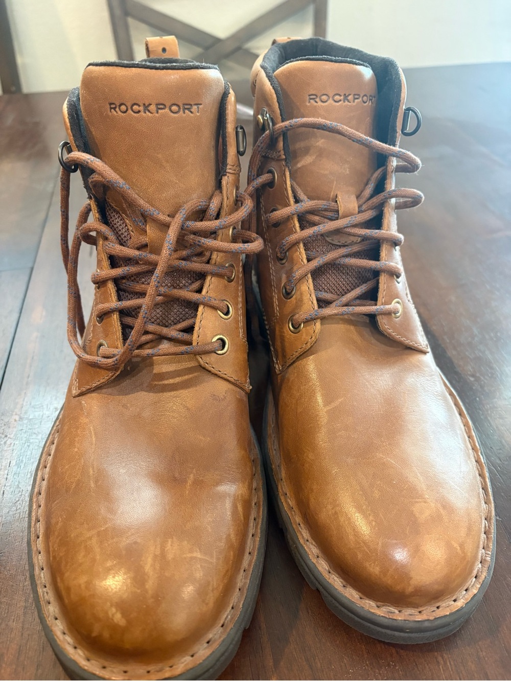 Rockport Men's Brown Leather Lace-Up Boots